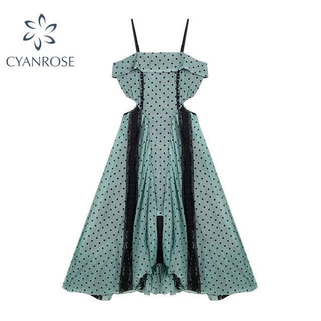 [해외] 여성 요정 서스펜더 드레스 여름 2021 패션 세련된 컷