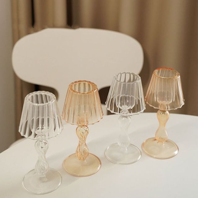 빈티지 유리 촛대 캔들 홀더 인테리어 소품