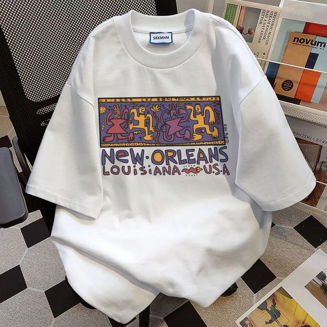 도톰한 뉴올린즈 반팔 순면 티셔츠 MFNC-050157