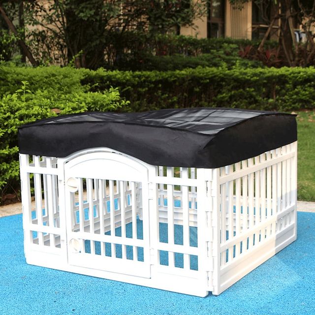 강아지 울타리 메쉬 커버 실내 실외 통기성 사육장 덮개