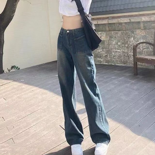 여성 루즈핏 빈티지 와이드 청바지 편한청바지