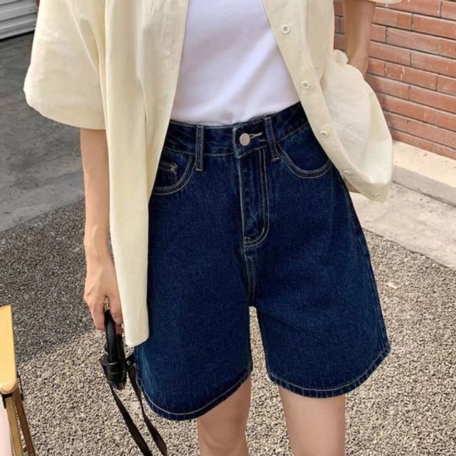 하이웨이스트 데님 반바지 OSM-1006953