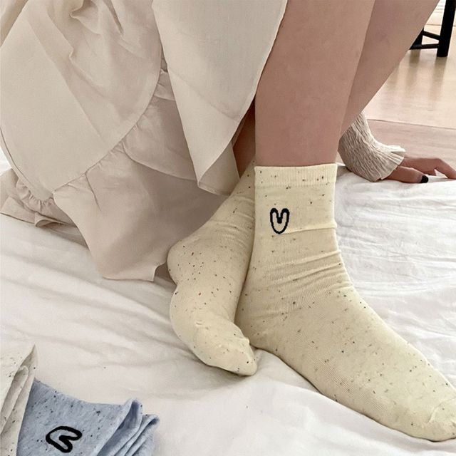 컬러 팝 하트 중목양말 3color LM-0655