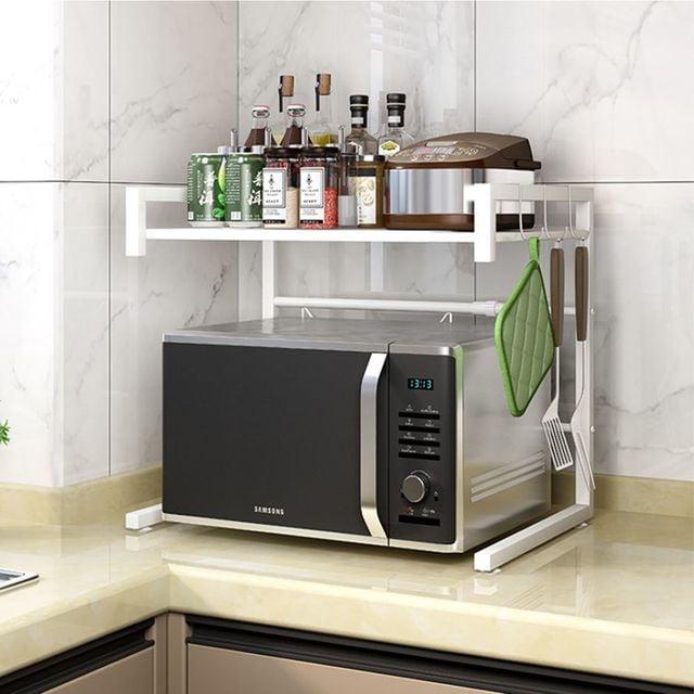 조절 가능한 전자레인지 선반 주방 정리대 3단 조립식