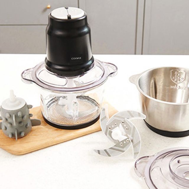 코멕스980 유리 스텐용기 멀티다지기 분쇄기 2L 믹서 마늘박피기 대용량