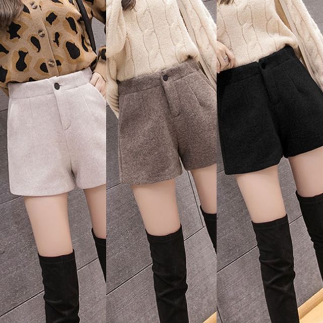 여성 겨울 가을 모직 반바지 데일리 숏팬츠