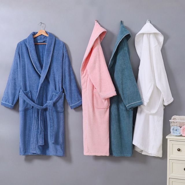 부드러운 극세사 커플 샤워가운 목욕타올 실내 잠옷 세트