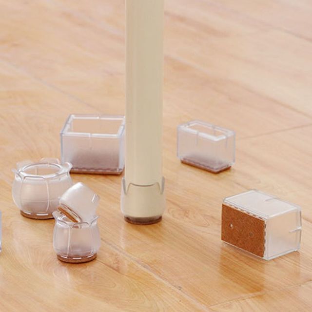 소음 방지 실리콘 의자 다리 커버 4개 세트