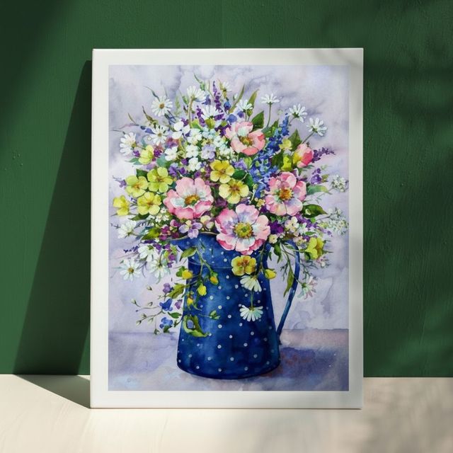 DIY 명화 그리기 40x50cm 파랑 꽃병 힐링 취미 인테리어 유화 OV-1004472