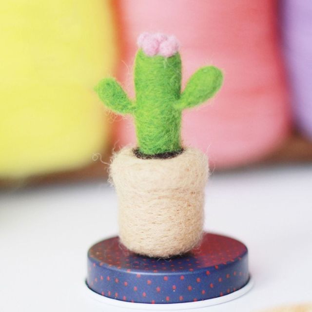 양모펠트 DIY 세트 4개입 선인장 다육이 만들기 키트