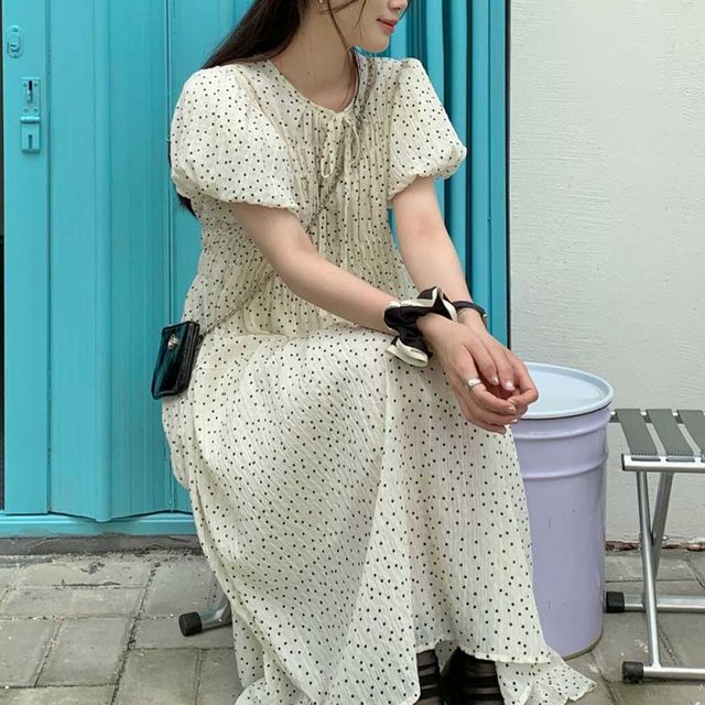 도트 패턴 원피스 TD-1004686