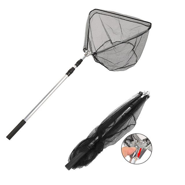 원터치 삼각 낚시 뜰채망 3단 1.7m 바다뜰채 민물뜰채