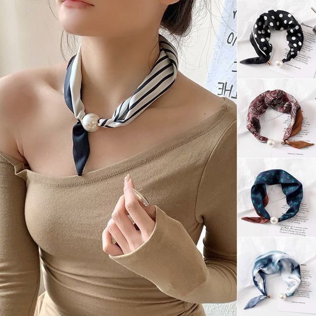 진주 마그네틱 꼬리 미니 스카프 EL-1007150