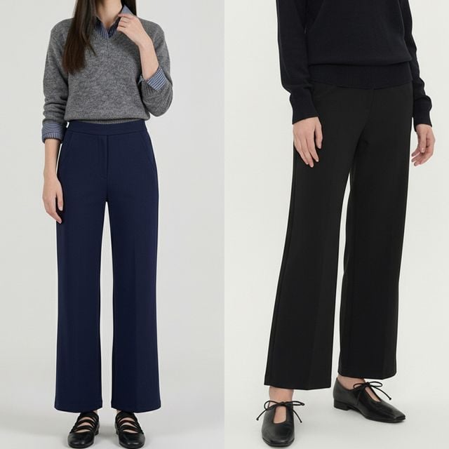 여성 스판 세미 와이드핏 밴딩 슬랙스 JEB-1007456