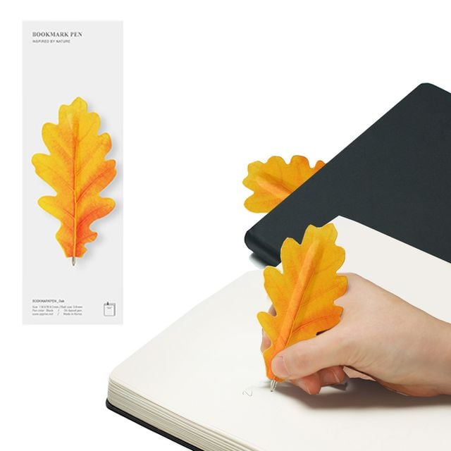 바나나 잎사귀 북마크펜 1P 책갈피 볼펜 디자인문구