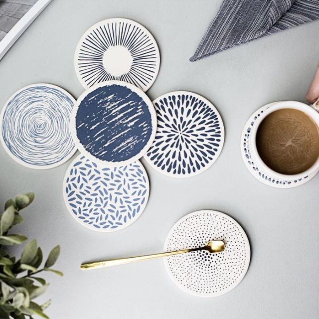 키밍 규조토 컵 받침대 냄비받침 디코스터 세트