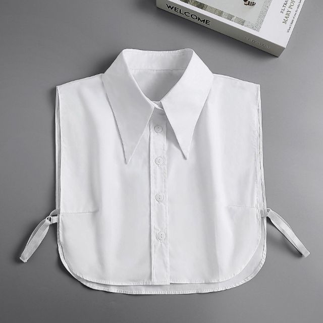 코튼 스탠다드 레이어드 뾰족 카라 포인트 넥케이프