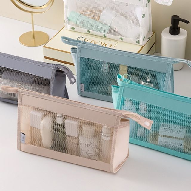 메쉬 투명 여행용 화장품 파우치 수납 가방 DS-1006933