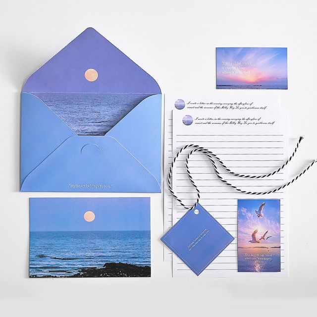 두꺼운 감성 편지지 엽서 세트 5color LM-1006677