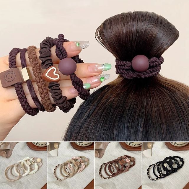 포니테일 믹스 헤어끈 5개세트 EL-1007156