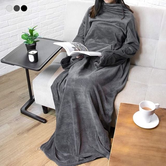 키밍 소프트 극세사 소매 담요 블랭킷 두꺼운 휴대용 쇼파용