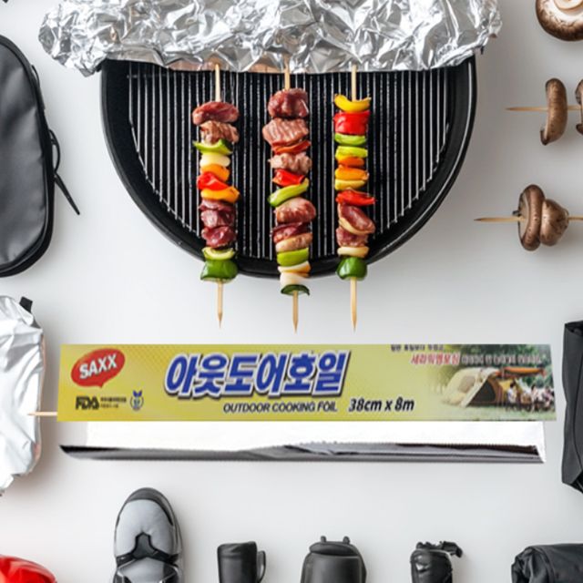 삼아 아웃도어 캠핑 호일 38cmx8m 두꺼운 바베큐용
