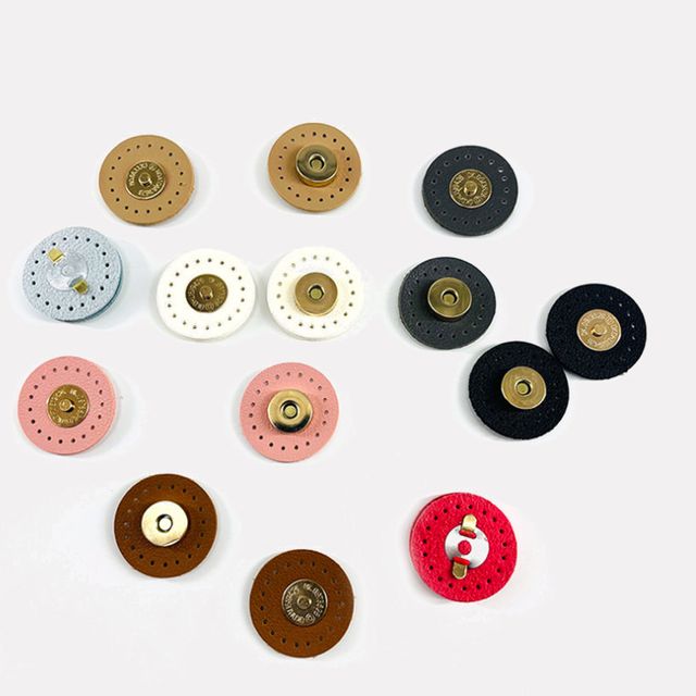 스냅단추 부자재 가방 수예 DIY 원형가죽자석단추 1+1