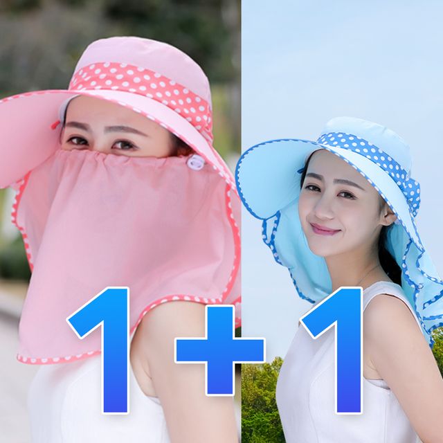 1+1 여름 썬캡 마스크 여자 햇빛차단 농사 밭일 모자