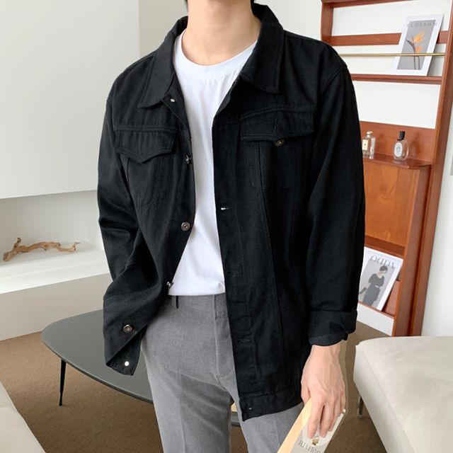 데님 트러커 재킷 남자 간절기 오버핏 청자켓 아우터