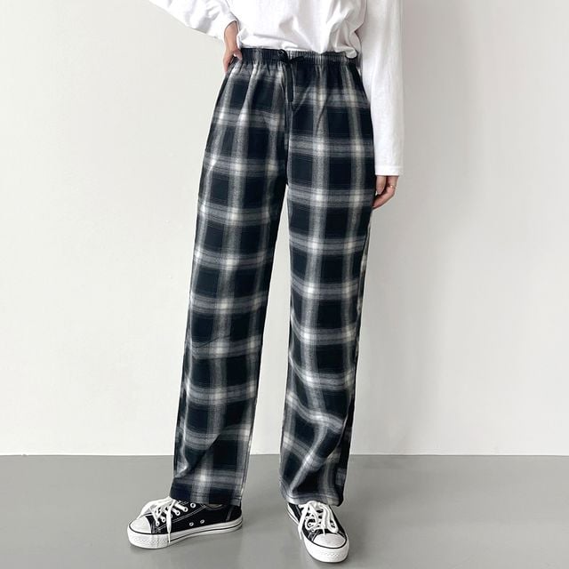 여성 이프미 타탄체크 일자팬츠 JB-1007243