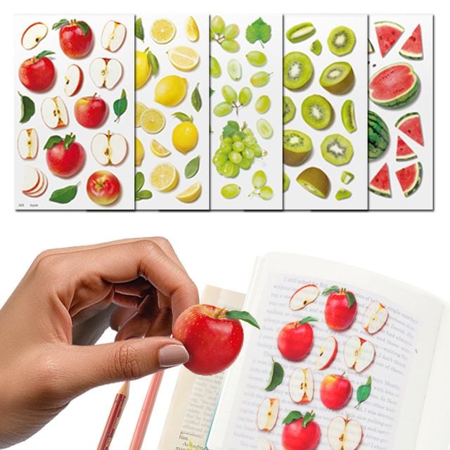 어프리 과일 스티커 10종 모음 사과 키위 다꾸스티커