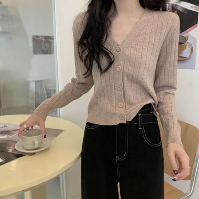 모던 골지 브이넥 니트 가디건 11color SL-1004574