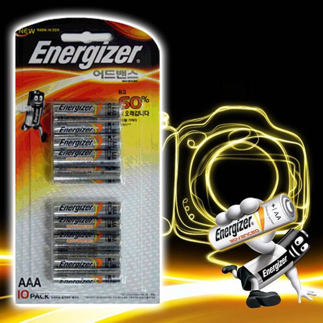 에너자이저어드밴스AAA건전지10팩LR3밧데리60프로오래