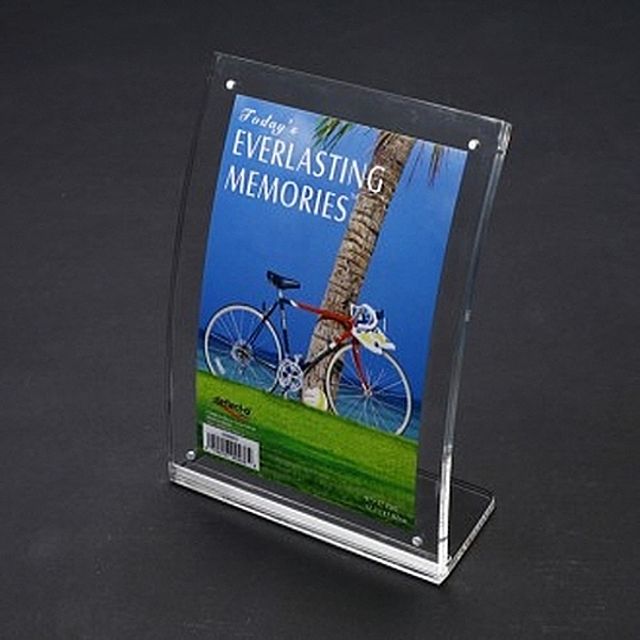 ( 자석사진액자 L자커브형 5R 127x178 ) 아크릴액자 탁상액자 상패 책상액자 사진꽂이 미니액자 예쁜액자 이쁜액자 크리스탈 가족사진