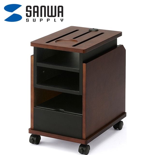 SANWA 100-DESKS005M 높낮이 조절형 이동식 수납장