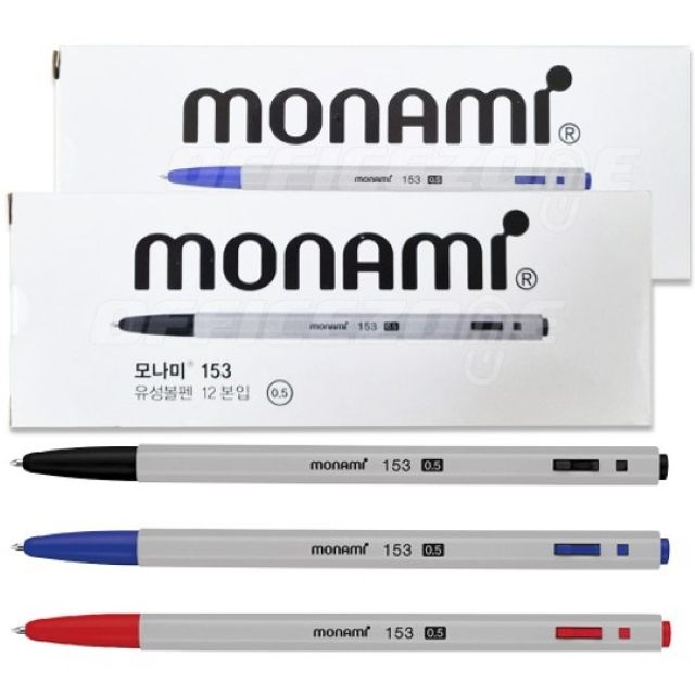 모나미 BP 153 볼펜 0.5mm 1타 12개입 유성펜 필기(제작 로고 인쇄 홍보 기념품 판촉물)