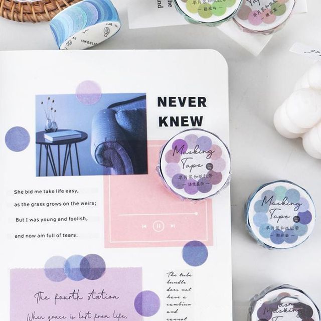 땡땡이 컬러 마스킹 테이프 선물포장용 10종 세트