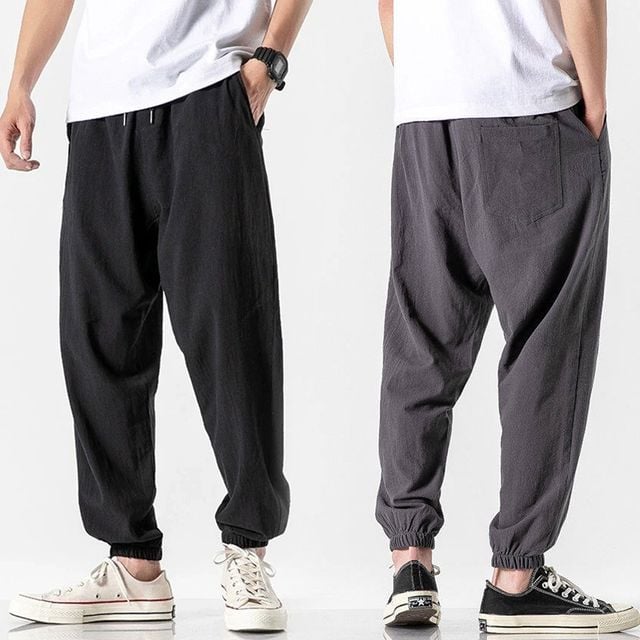 남성 여름 시원한 린넨 소재 허리 밴딩 조거 팬츠 URK-1007413