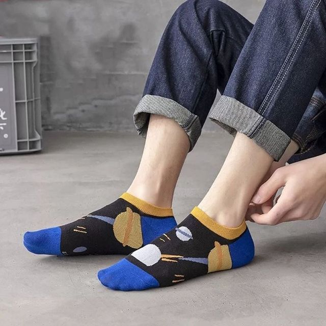 귀여운 캐릭터 남성 발목양말 5세트 단목 삭스