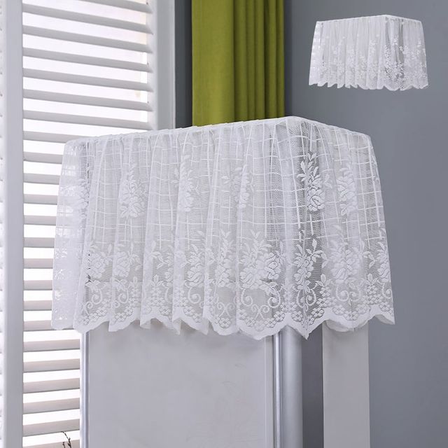 사각형 스탠드 에어컨커버 방진 덮개 오염방지 레이스