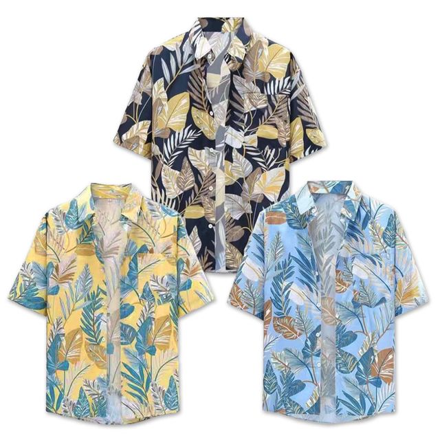 하와이안 야자수 반팔셔츠 3color LM-0674