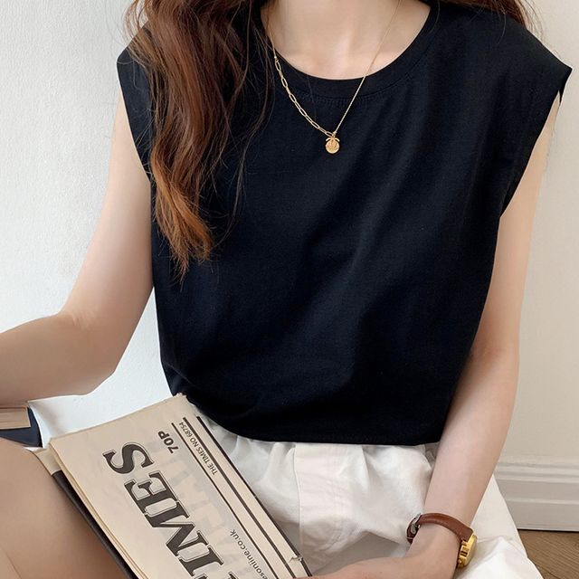 여성 민소매 여름 티셔츠 레이어드 루즈핏 나시티