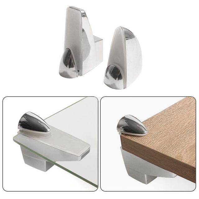 유리 고정 브라켓 2P 간격조절 칸막이 부속품 대형