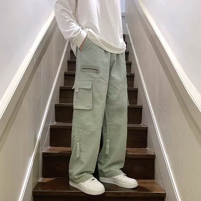 패러스 지퍼 카고 와이드바지 SD-250302