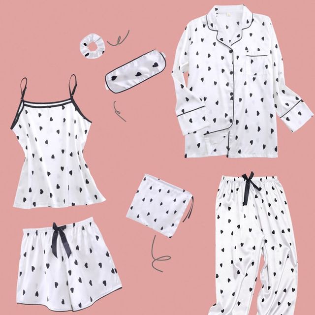 키밍 여성 홈웨어 잠옷 7종세트 긴팔 실내복 수면 파자마