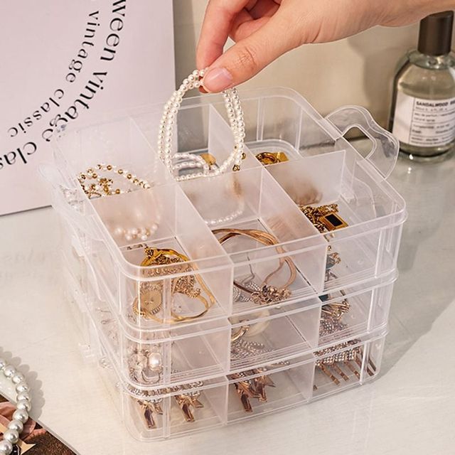 렌즈 수납 정리 케이스 다층 손잡이 18킨