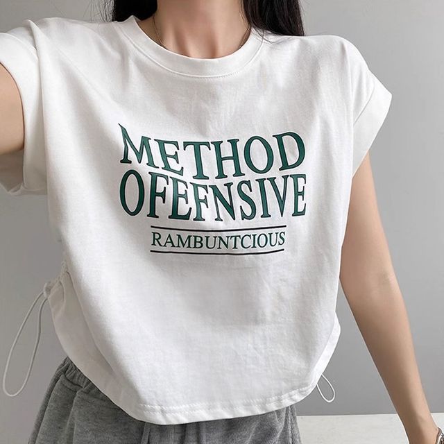 레터링 셔링 민소매 티셔츠 2color DK-0428 DK-0428