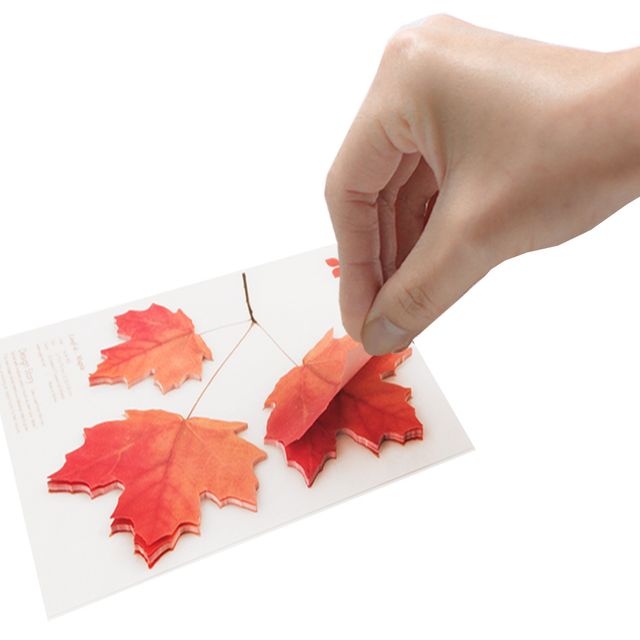 은행잎 외 대형 스티커리프 모음 점착메모지 식물