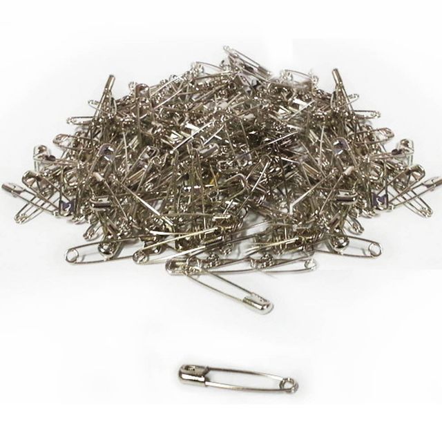 보통 옷핀 33mm 중형 100g 벌크 실버색 - 안전핀 실핀 옷삔 부자재 고리핀