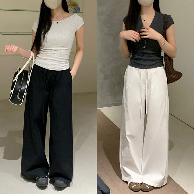 모던 스트릿 와이드 밴딩팬츠 IT-25026